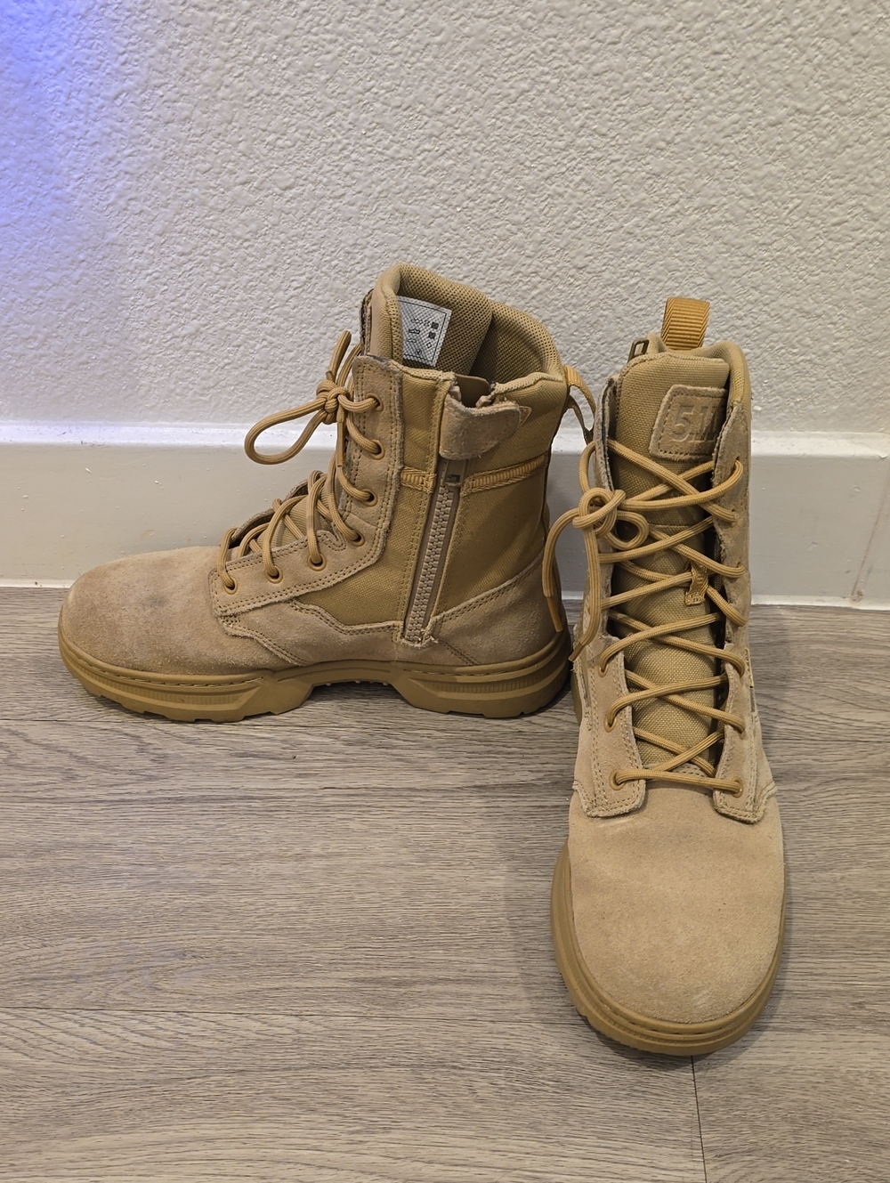Tactical Desert Tan Men's Zipper Boots